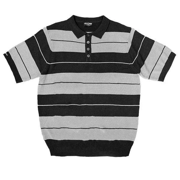 Mens 50's Charlie Brown Striped Shirts Short Sleeve Polo