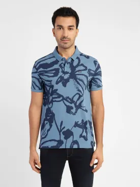 Men's Abstract Print Polo T-shirt