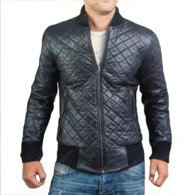 Mens Black Biker vintage Leather Jacket