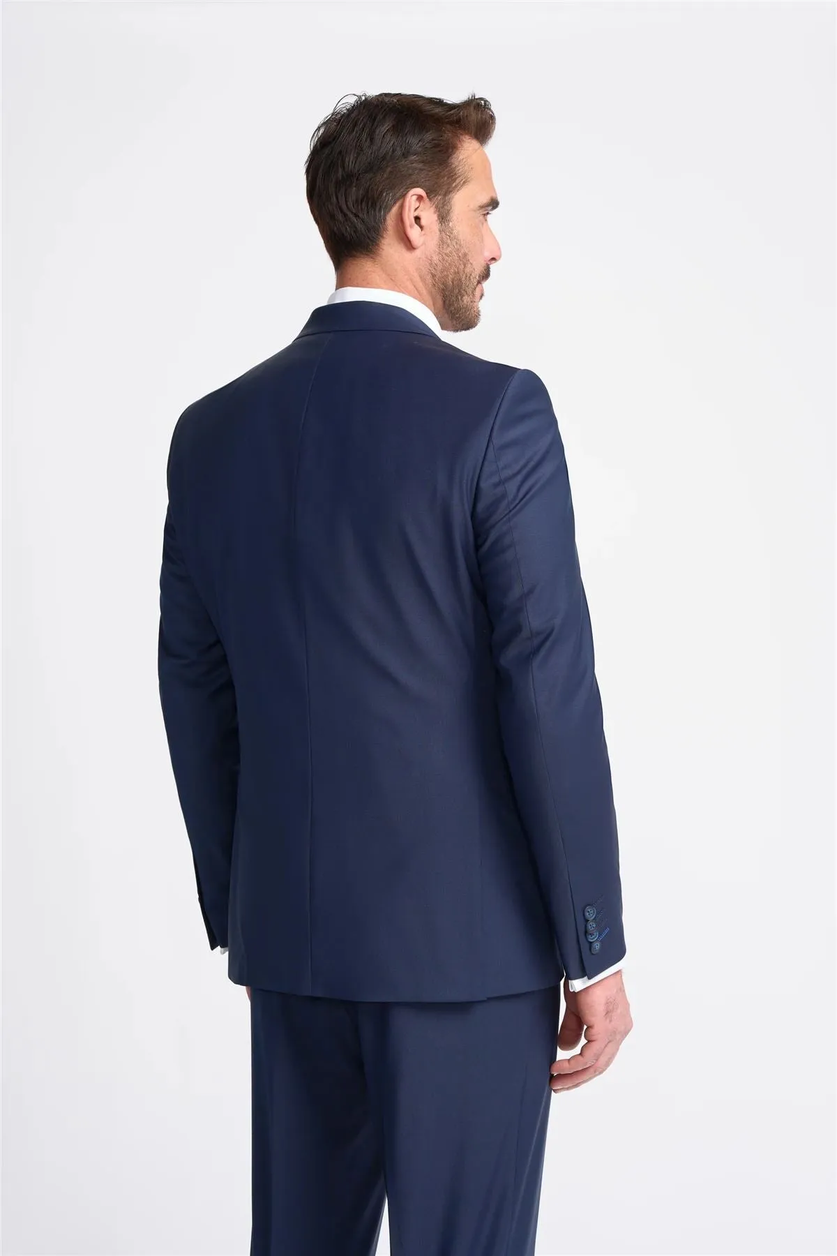 Men's Blazer Navy Blue Tailored Fit Formal Suit Jacket