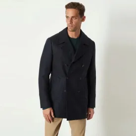 Men's Classic Black Wool Navy Peacoat