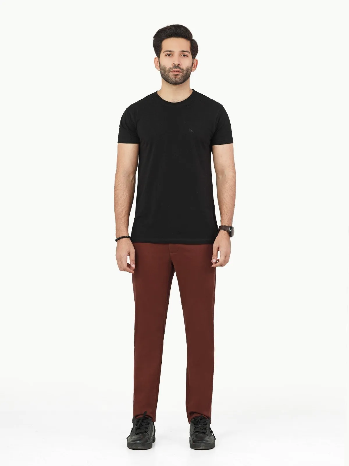 Men's Dark Maroon Chino Pant - EMBCP22-015