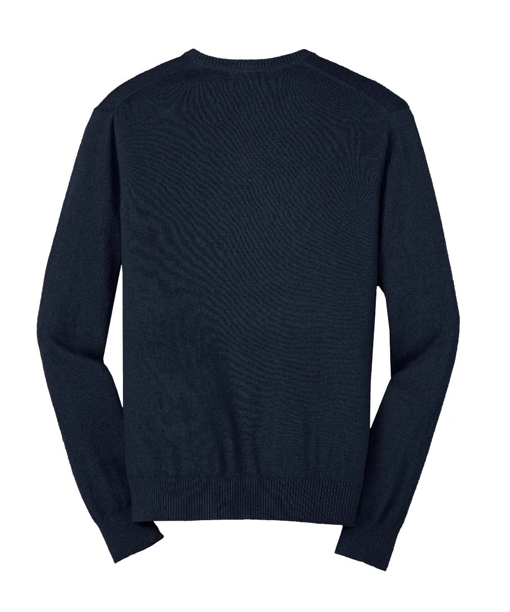 Men's Fine Gauge V-Neck Sweater - Navy & Black