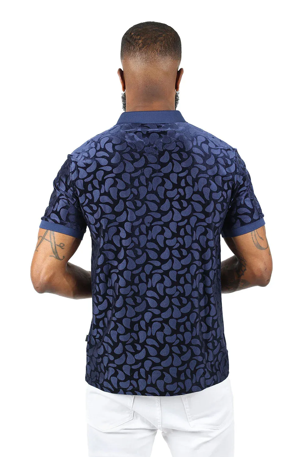 Men's Floral Twist Short Sleeve Polo Shirt