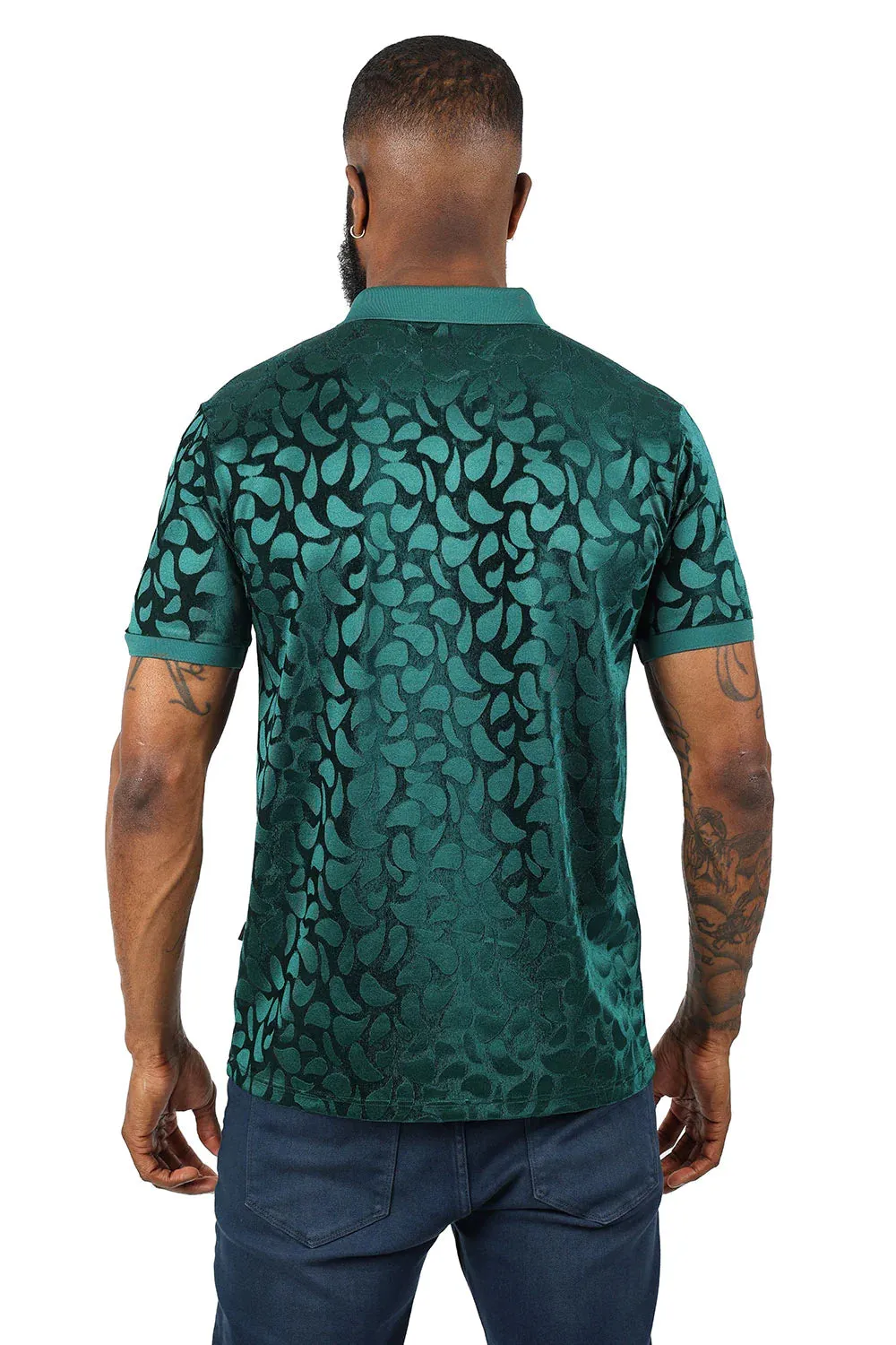 Men's Floral Twist Short Sleeve Polo Shirt