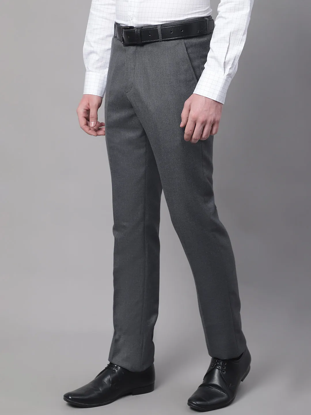 Men's Formal Flat front Charcoal  Trousers