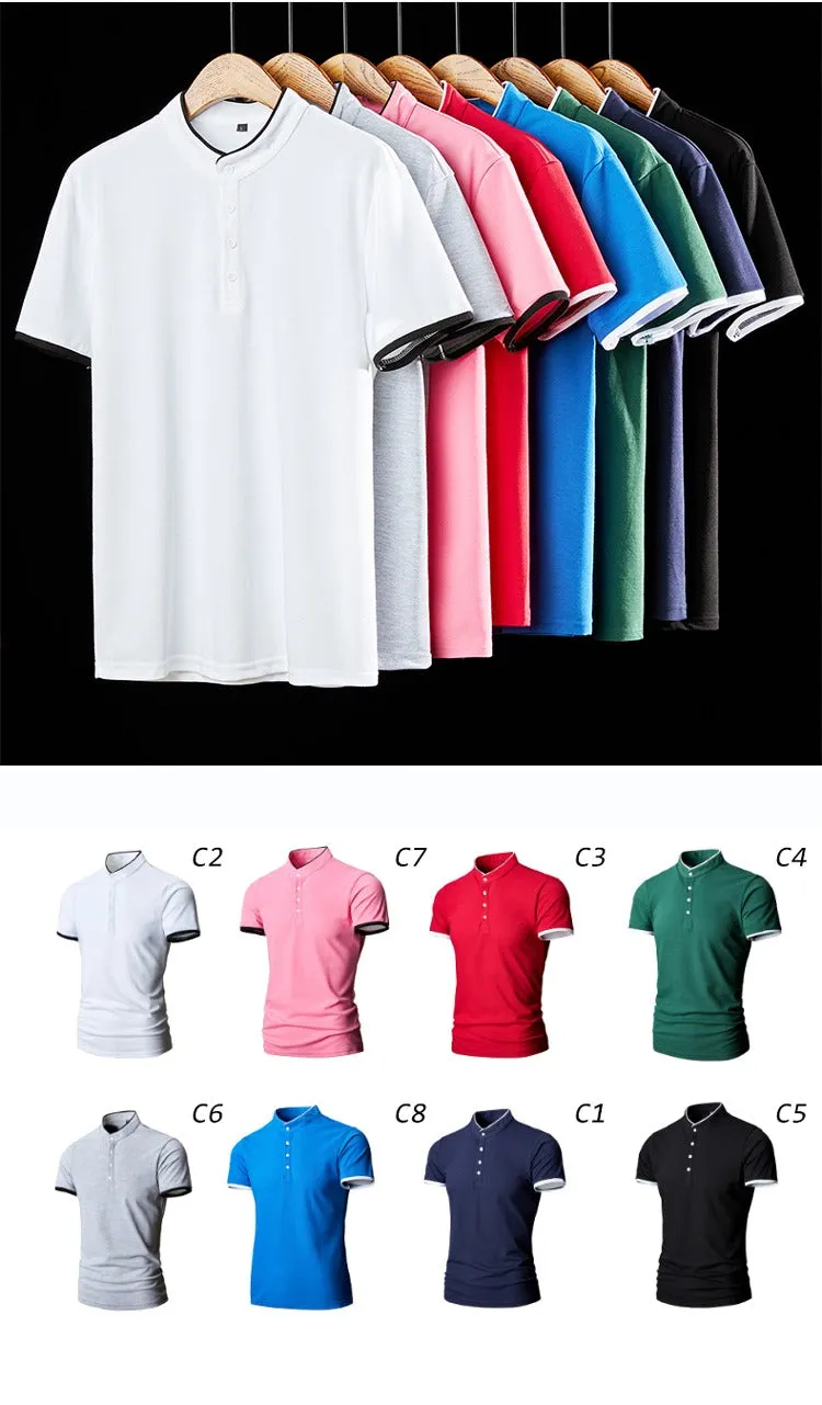 Men's Golf Business Polo Shirt Summer Short Sleeve Multi-Color Matching T-Shirt | 1031