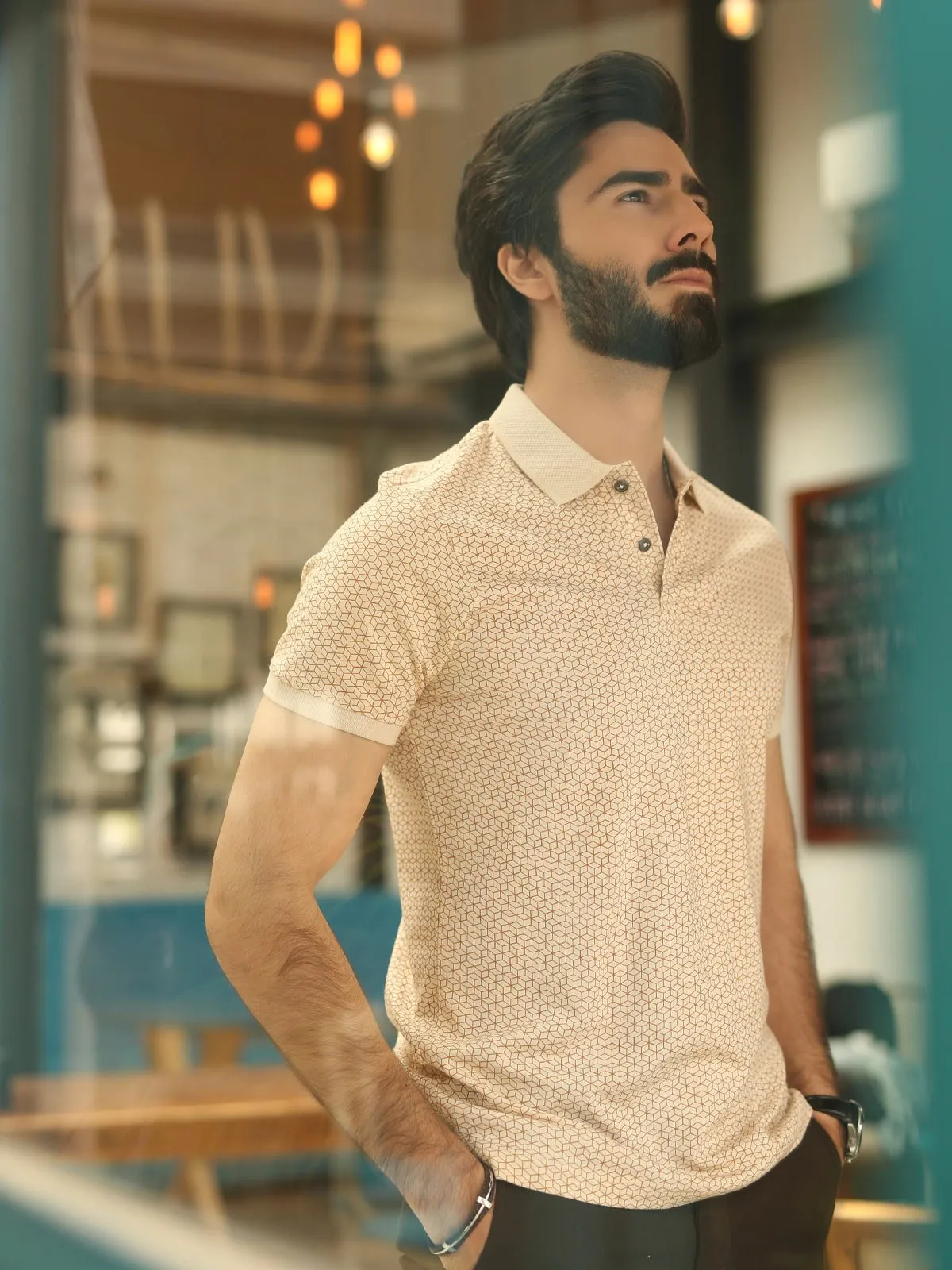 Men's Light Beige Polo Shirt - EMTPS19-004