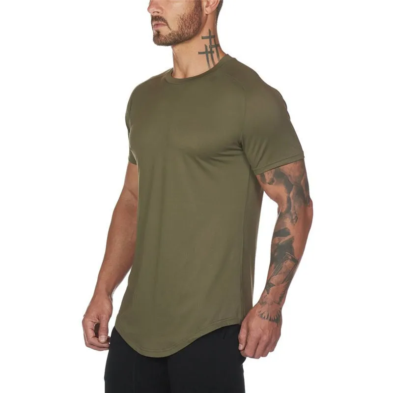 Men's Mesh Quick-drying Breathable Fitness Bodybuilding O-neck Slim Fit Tops | 6643