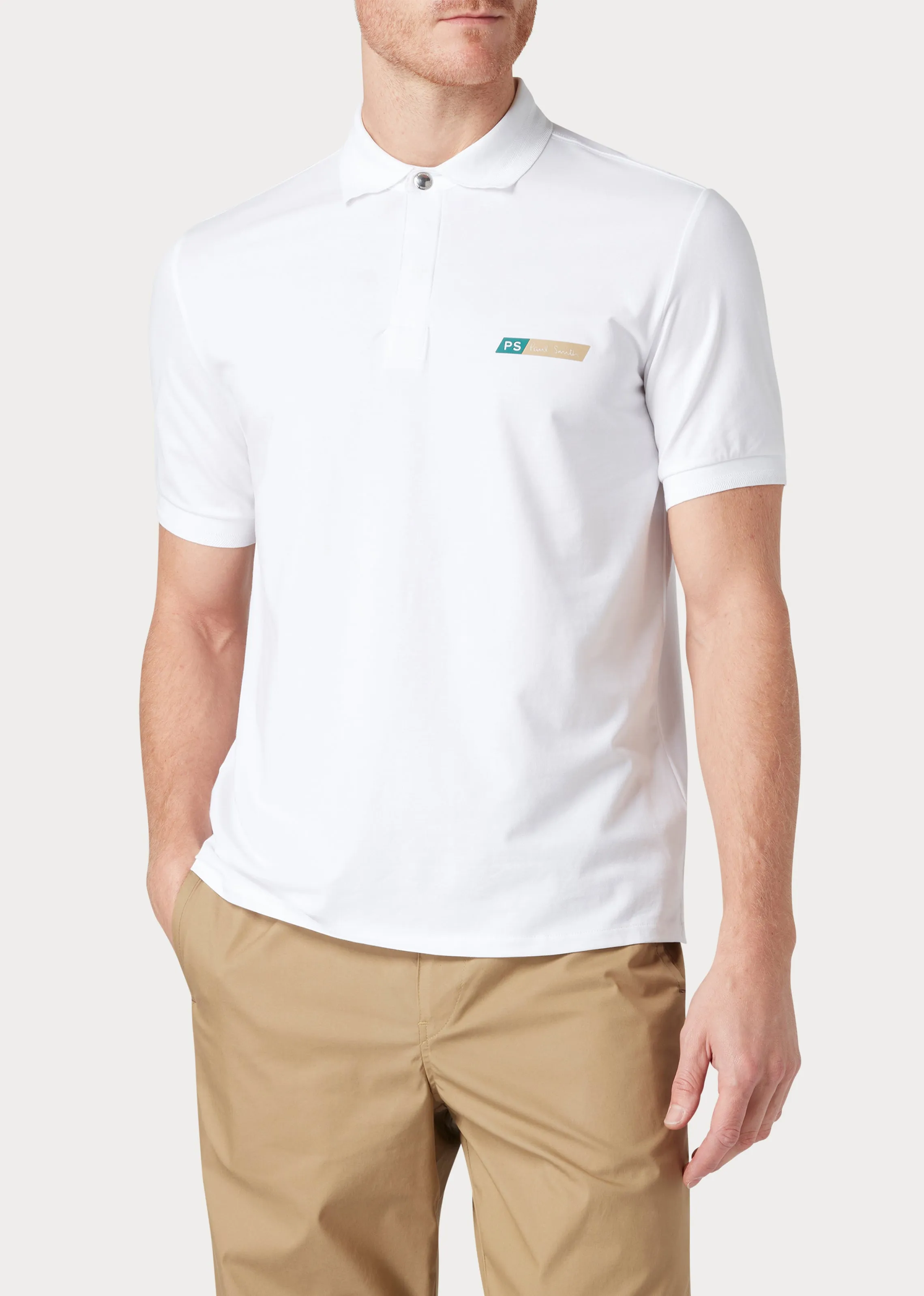 Men's Paul Smith White Short Sleeve Polo Shirt