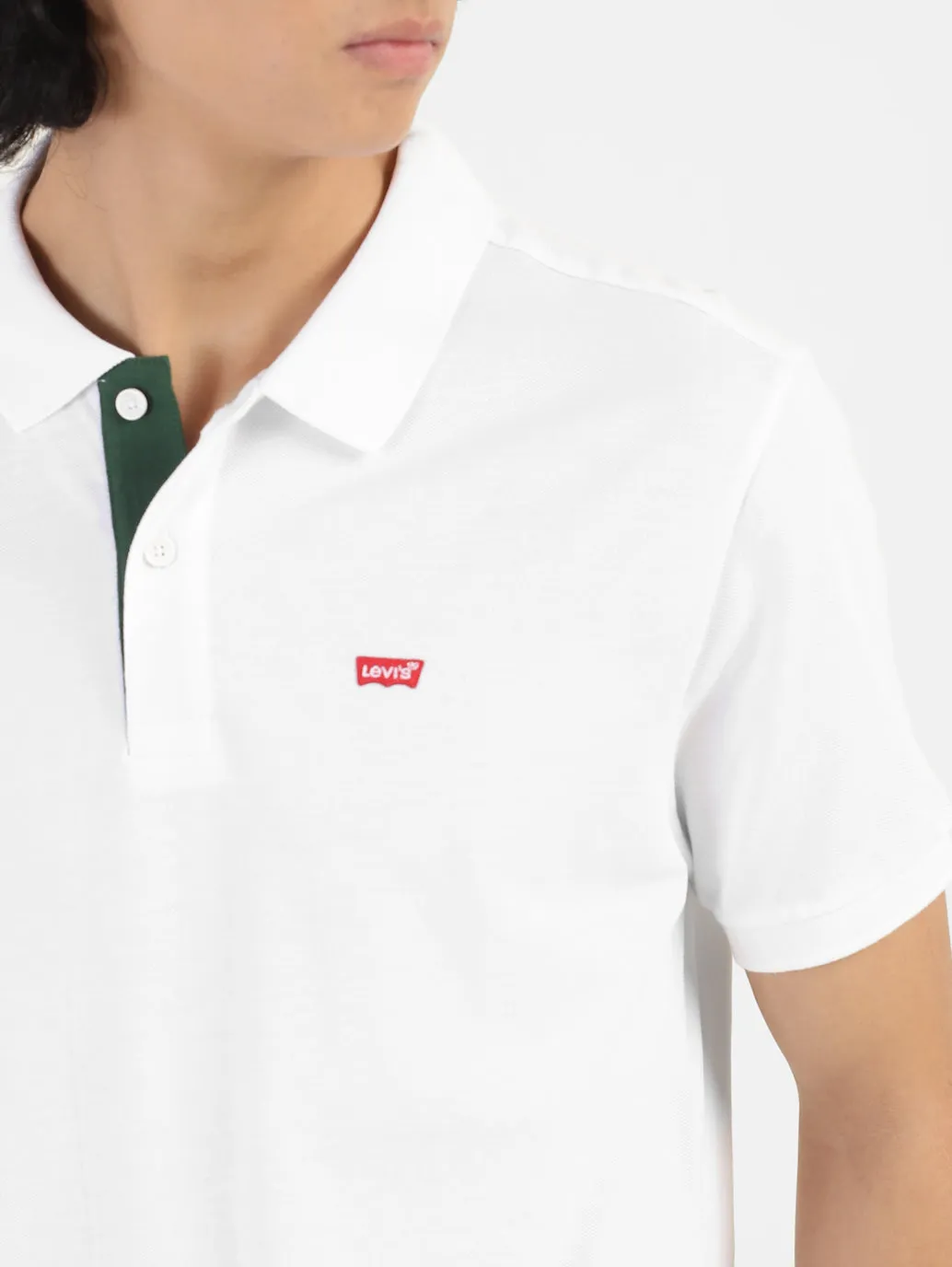 Men's Solid Polo T-shirt White