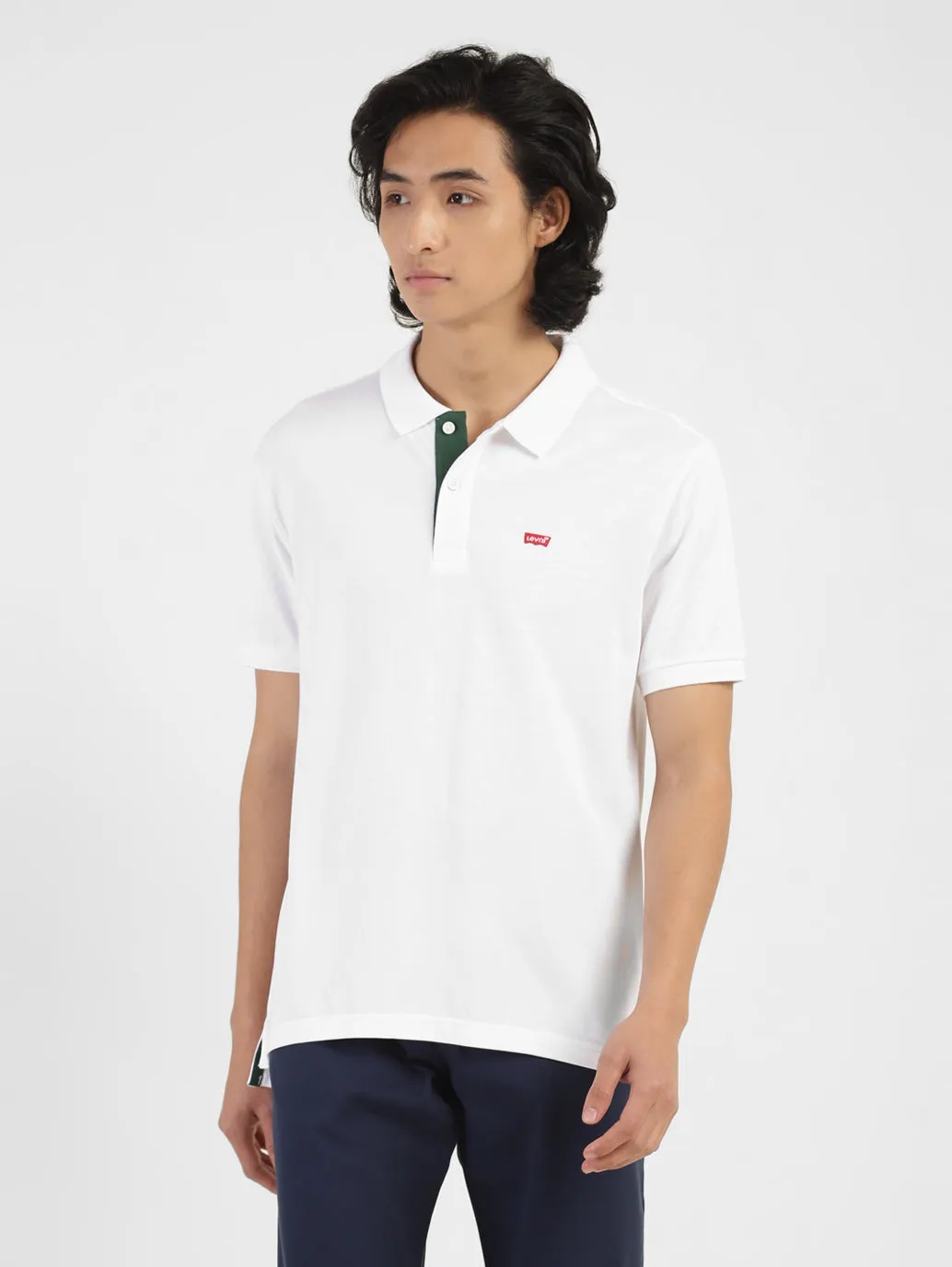 Men's Solid Polo T-shirt White