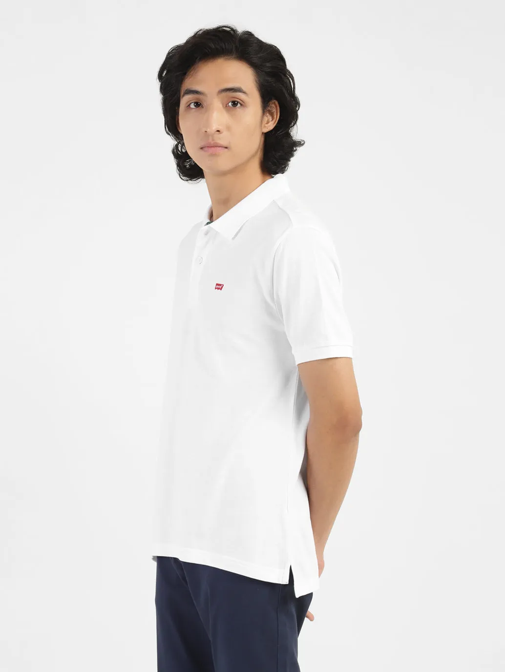 Men's Solid Polo T-shirt White