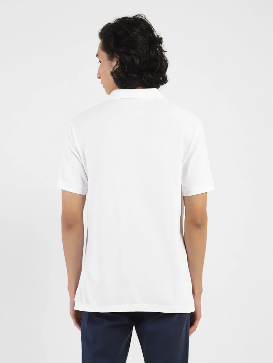 Men's Solid Polo T-shirt White