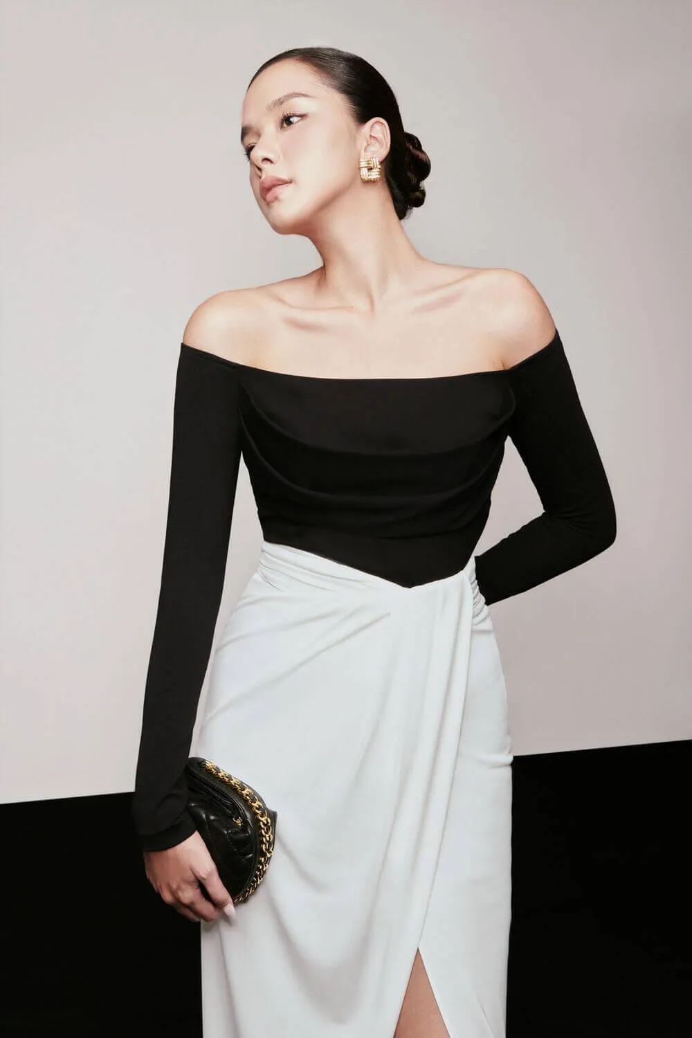 Moses Wrap High Waist Jersey Ankle Length Skirt