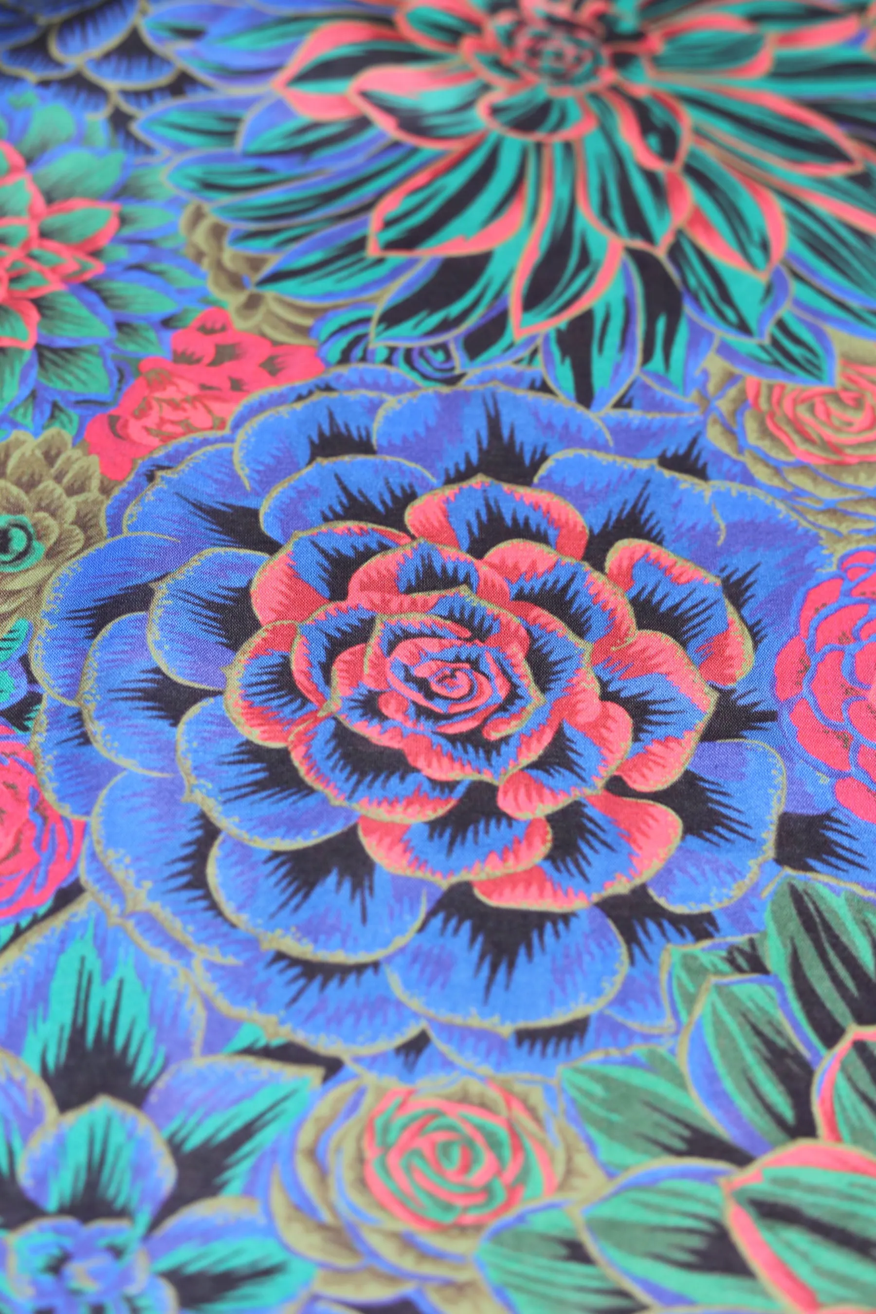 Multicolor Midnight Floral Printed Art Silk Fabric