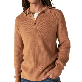 OEM/ODM Men Pullover Knit Sweater - Custom Wholesale Ribbed Knit Polo Sweater