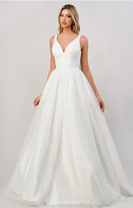 Off White Glitter Bridal Ball Gown