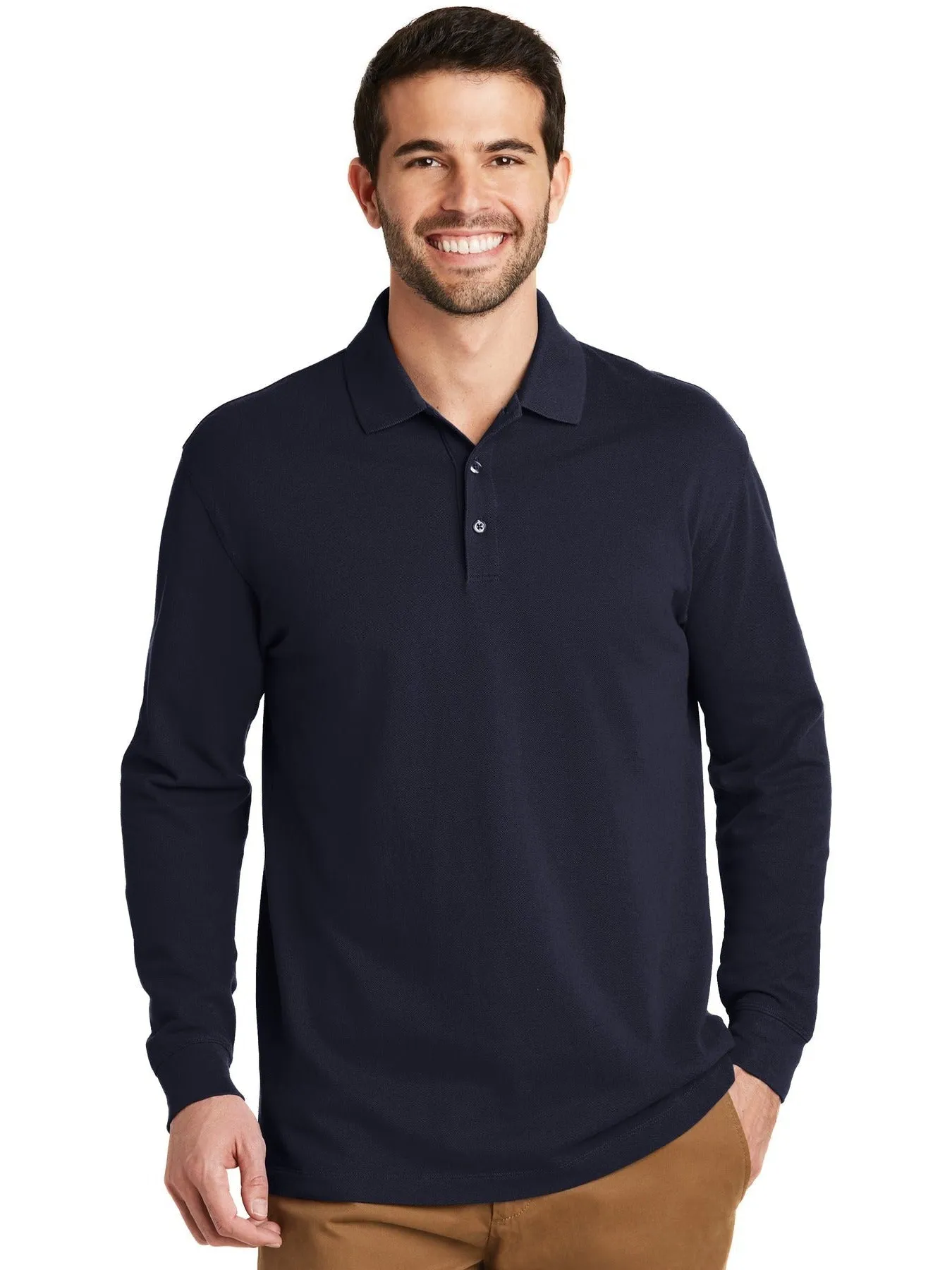 OUTLET-Port Authority EZCotton Long Sleeve Polo