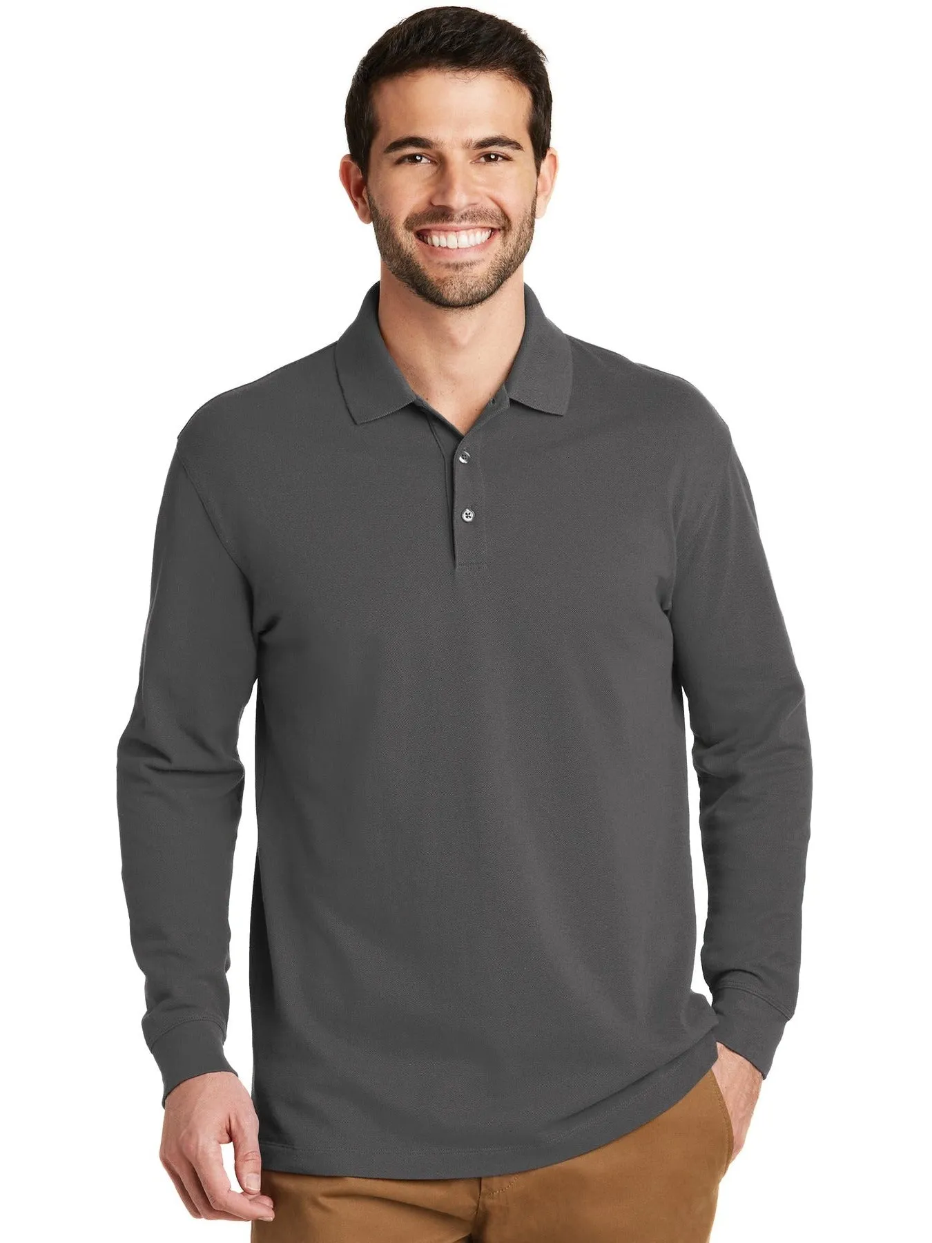 OUTLET-Port Authority EZCotton Long Sleeve Polo