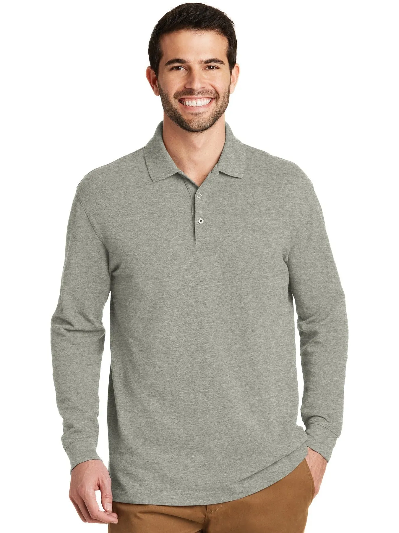 OUTLET-Port Authority EZCotton Long Sleeve Polo