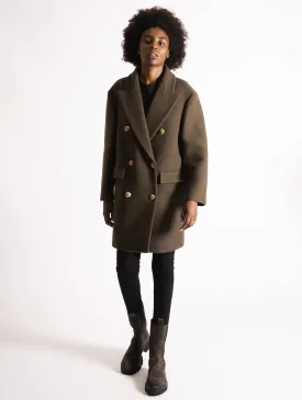 Peacoat in Lana Verde Militare