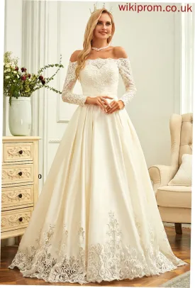 Pearl Sweep Sequins With Ball-Gown/Princess Wedding Wedding Dresses Train Dress Satin Beading