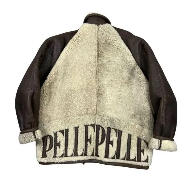 Pelle Pelle Marc Buchanan Vintage Style Black Shearling Leather Jacket