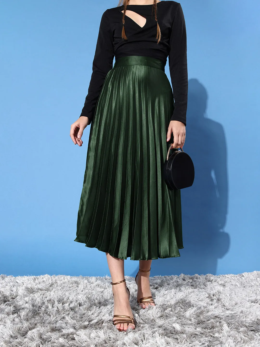 Pleated Midi Skirt