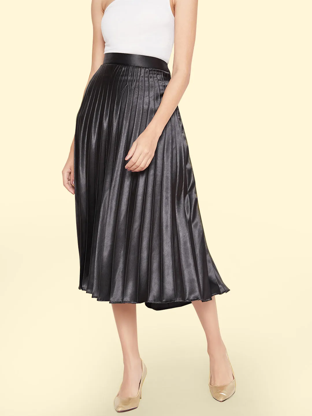 Pleated Midi Skirt