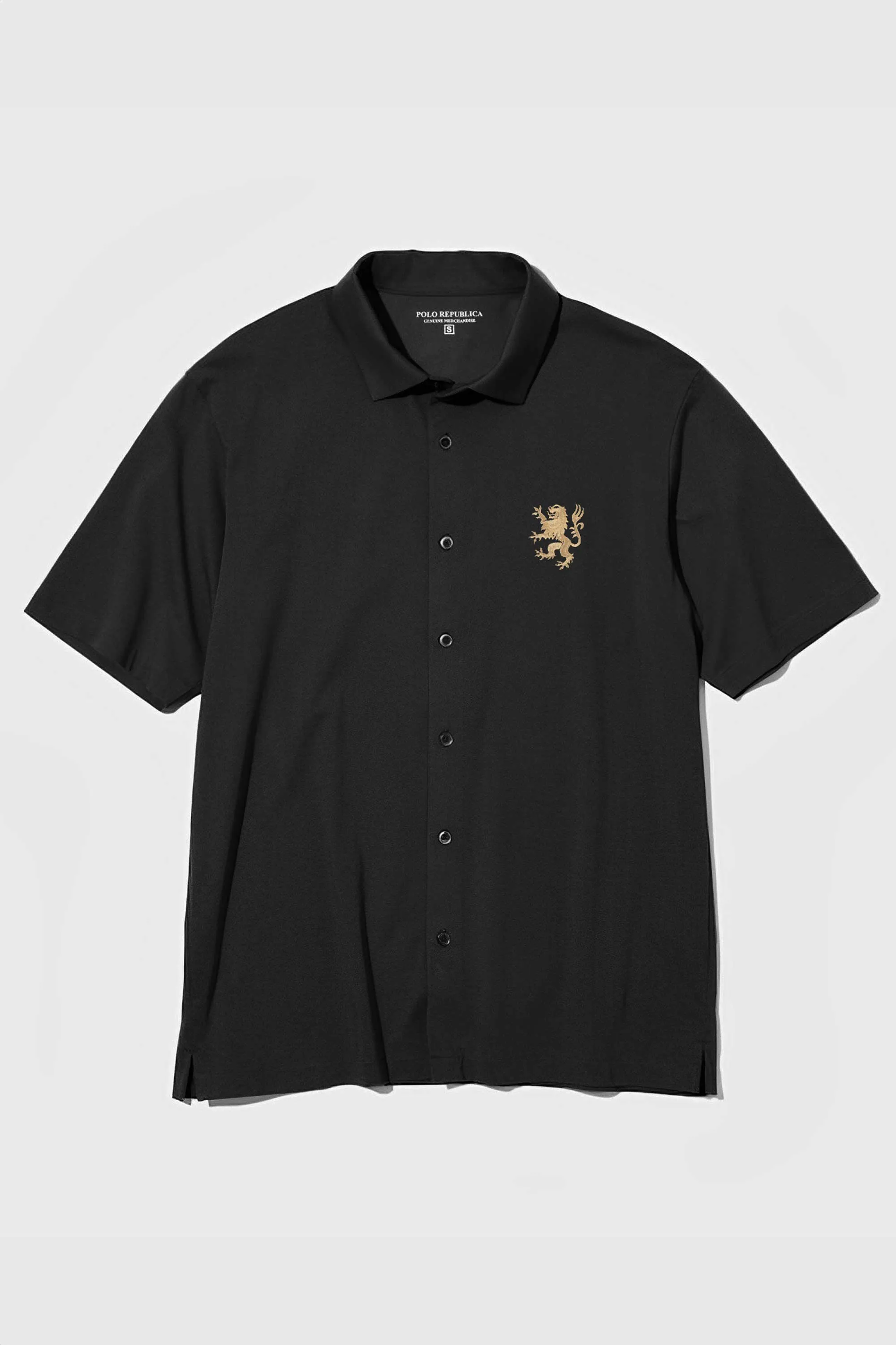 Polo Republica Men's Lion Embroidered Short Sleeves Casual Shirt