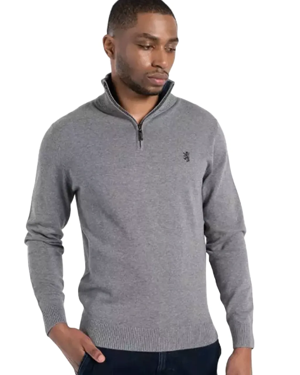 Pringle Mens Grey Sweater 1/4 Zip KnitWear