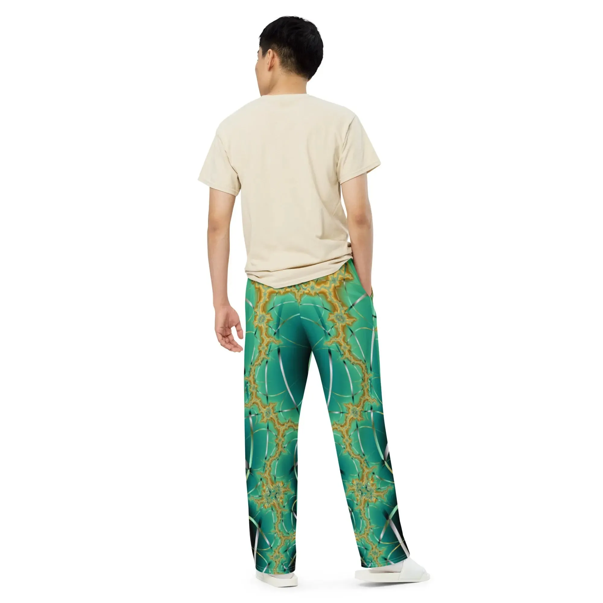 "Cosmic Twist" Collection - All Over Print Unisex Wide Leg Pants