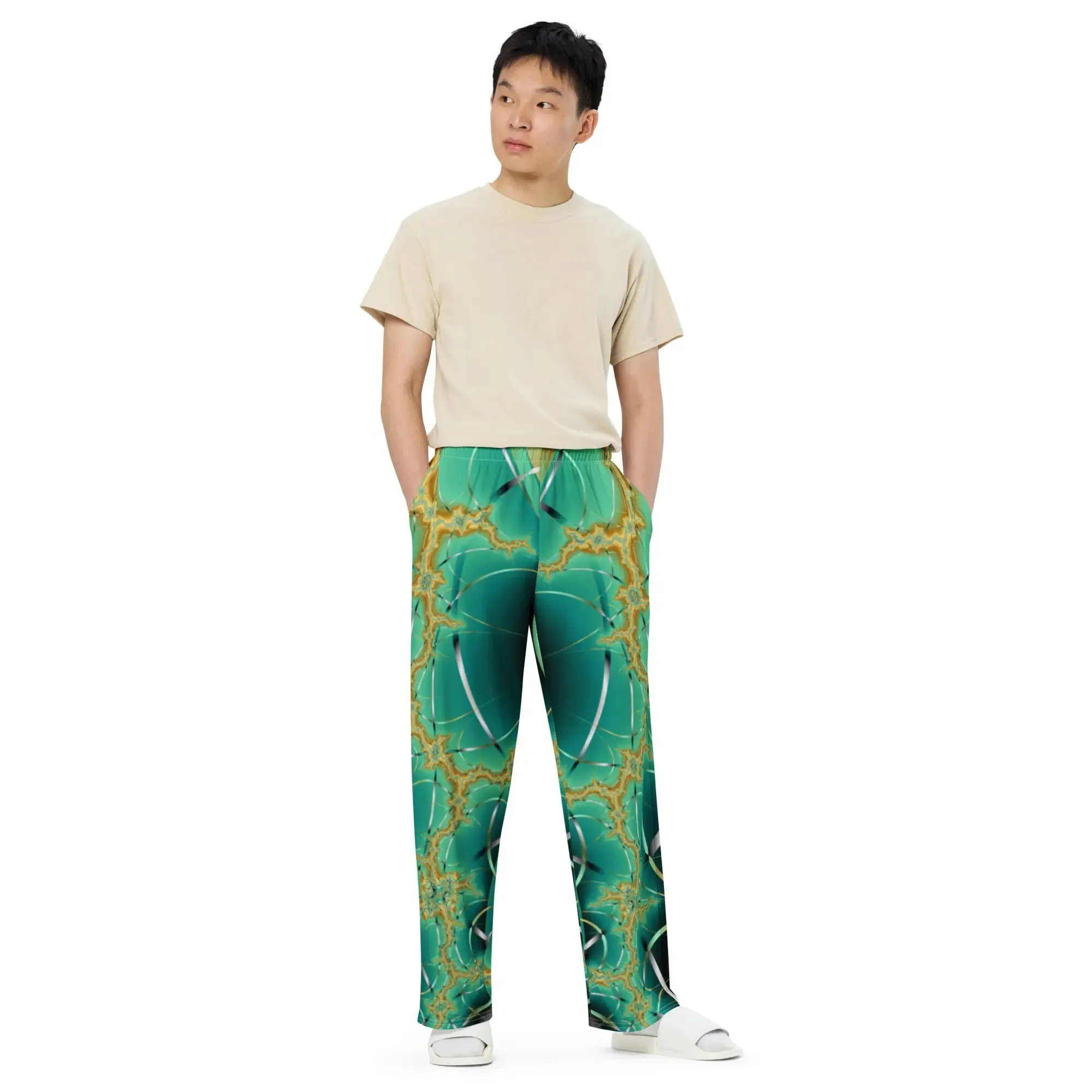 "Cosmic Twist" Collection - All Over Print Unisex Wide Leg Pants