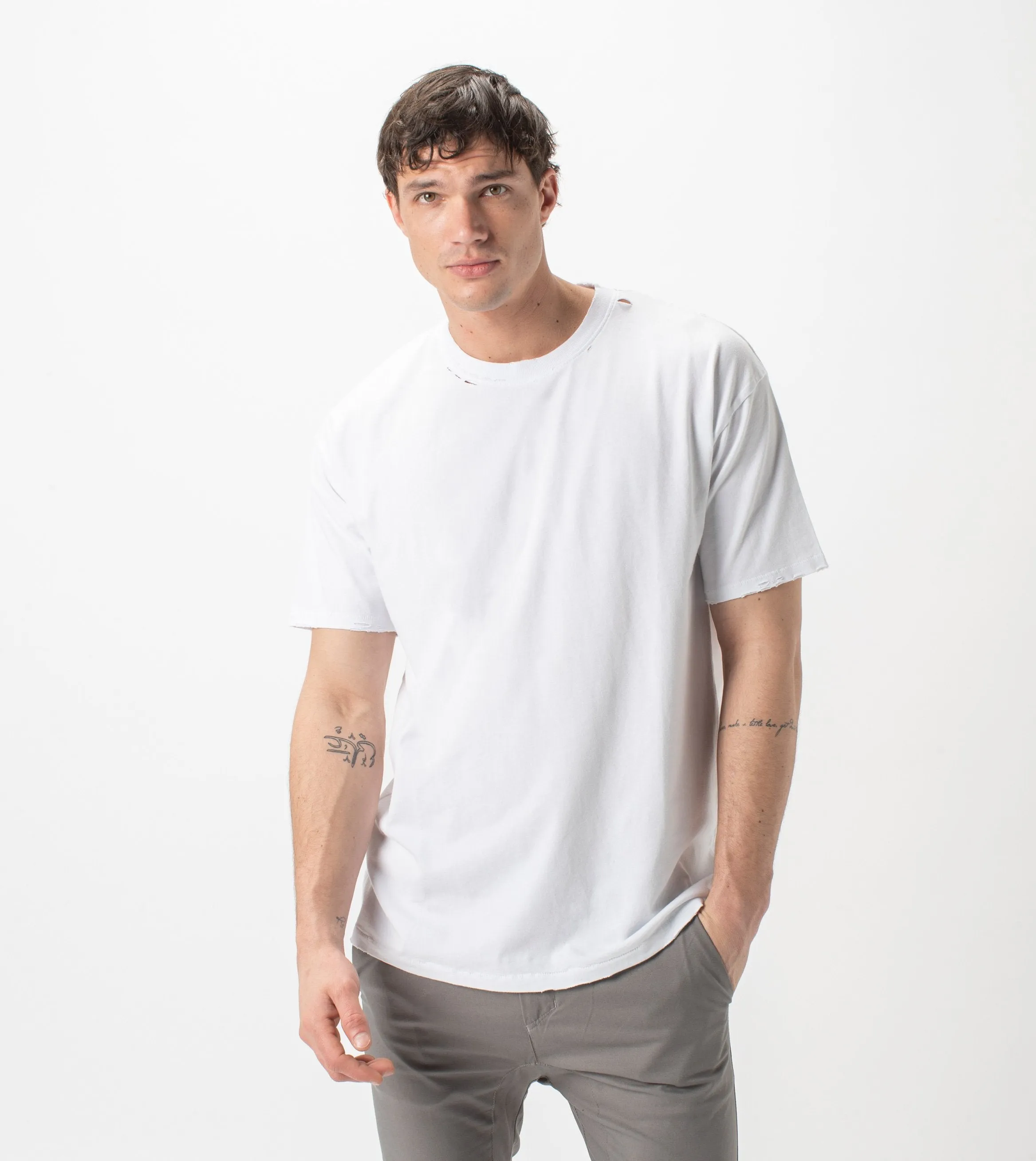 Ripped Box Tee White