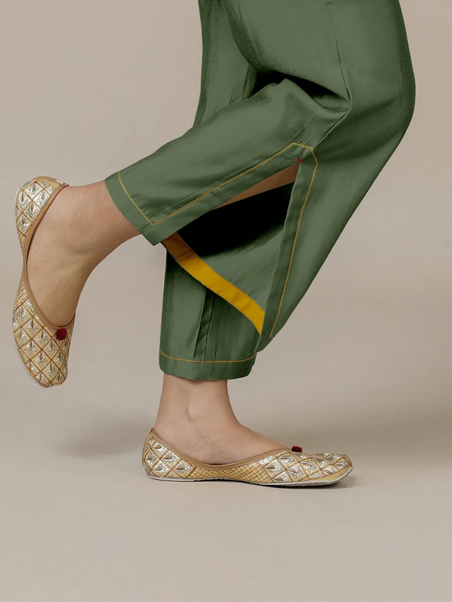 Saba x Rozaana | Hunter Green Cotton Silk Pants