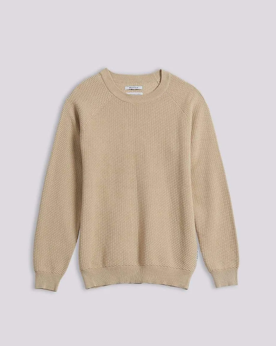 Sagar Waffle Textured Knit Men's Jumper | Mushroom