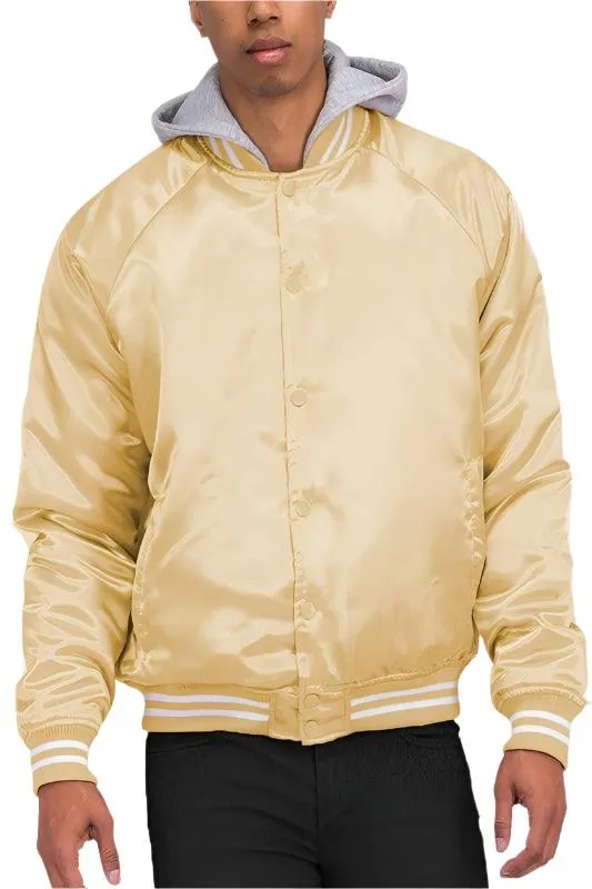 Satin Varsity Bomber Jacket