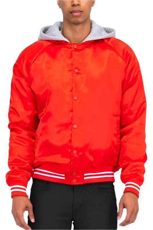 Satin Varsity Bomber Jacket