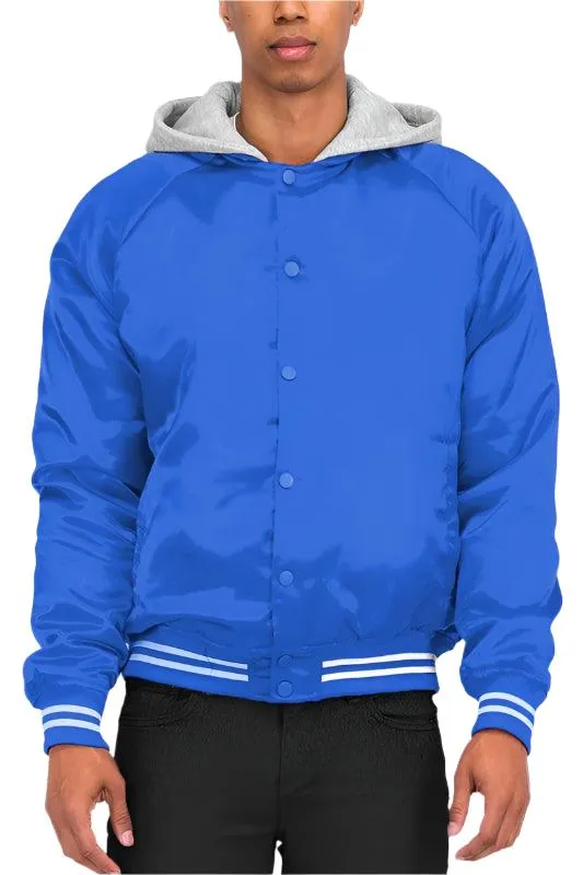 Satin Varsity Bomber Jacket