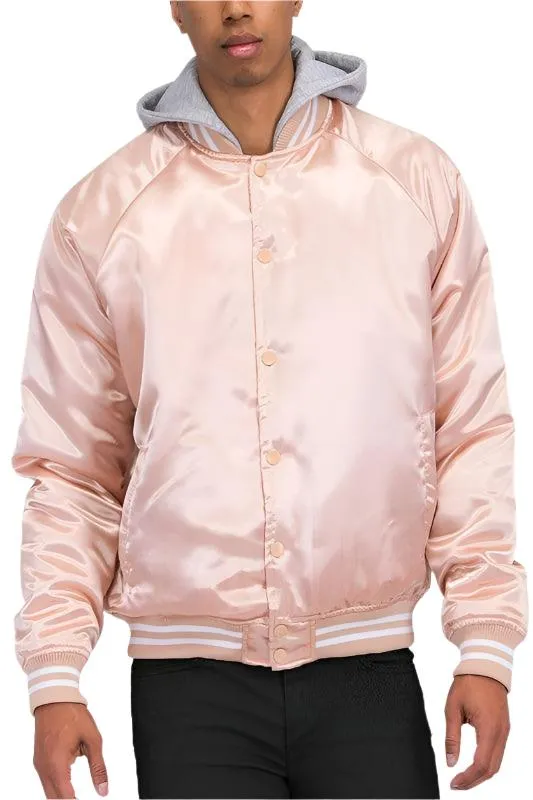 Satin Varsity Bomber Jacket