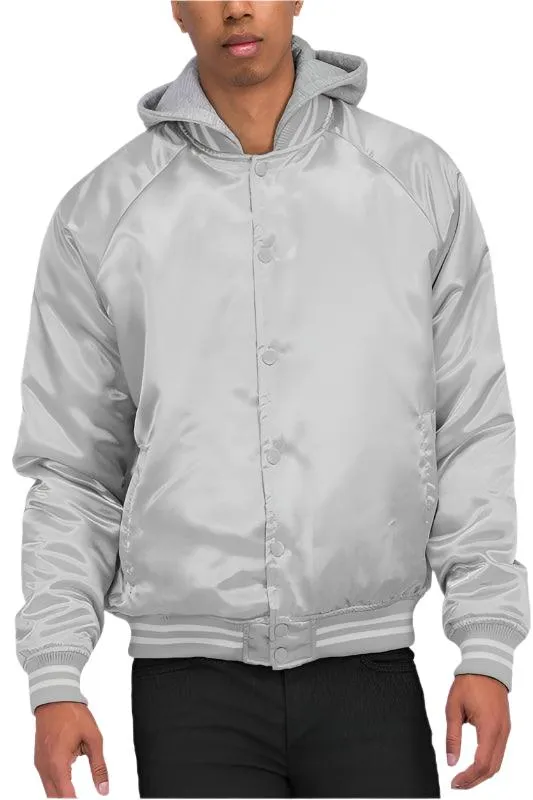 Satin Varsity Bomber Jacket