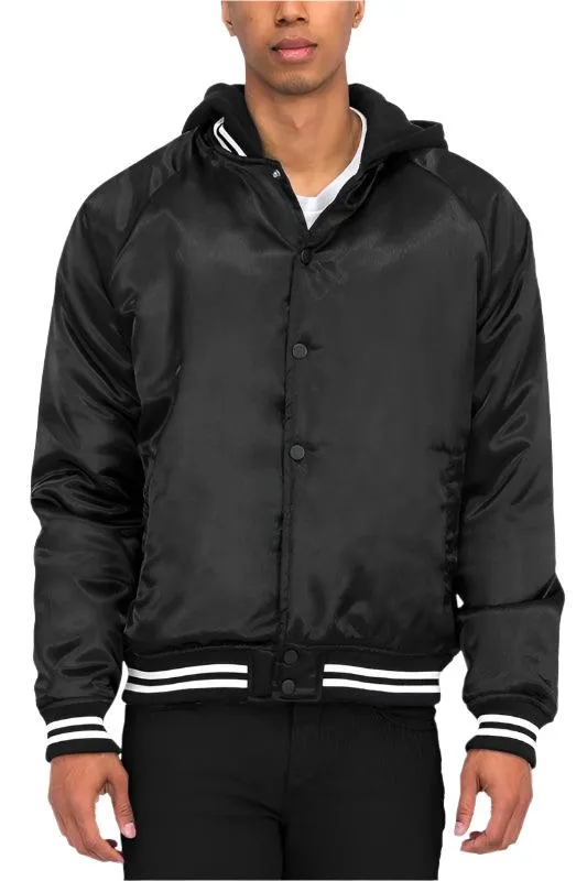 Satin Varsity Bomber Jacket