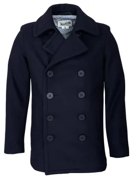 Schott NYC Slim Fit Peacoat in Navy