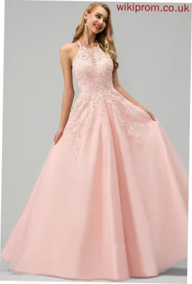 Scoop Tulle Lace Sequins Prom Dresses With Destiny Floor-Length Neck Beading Ball-Gown/Princess