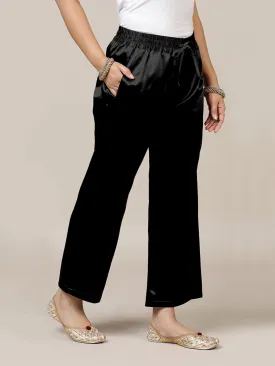 Swara x Tyohaar | Ink Black Mashru Silk Pants