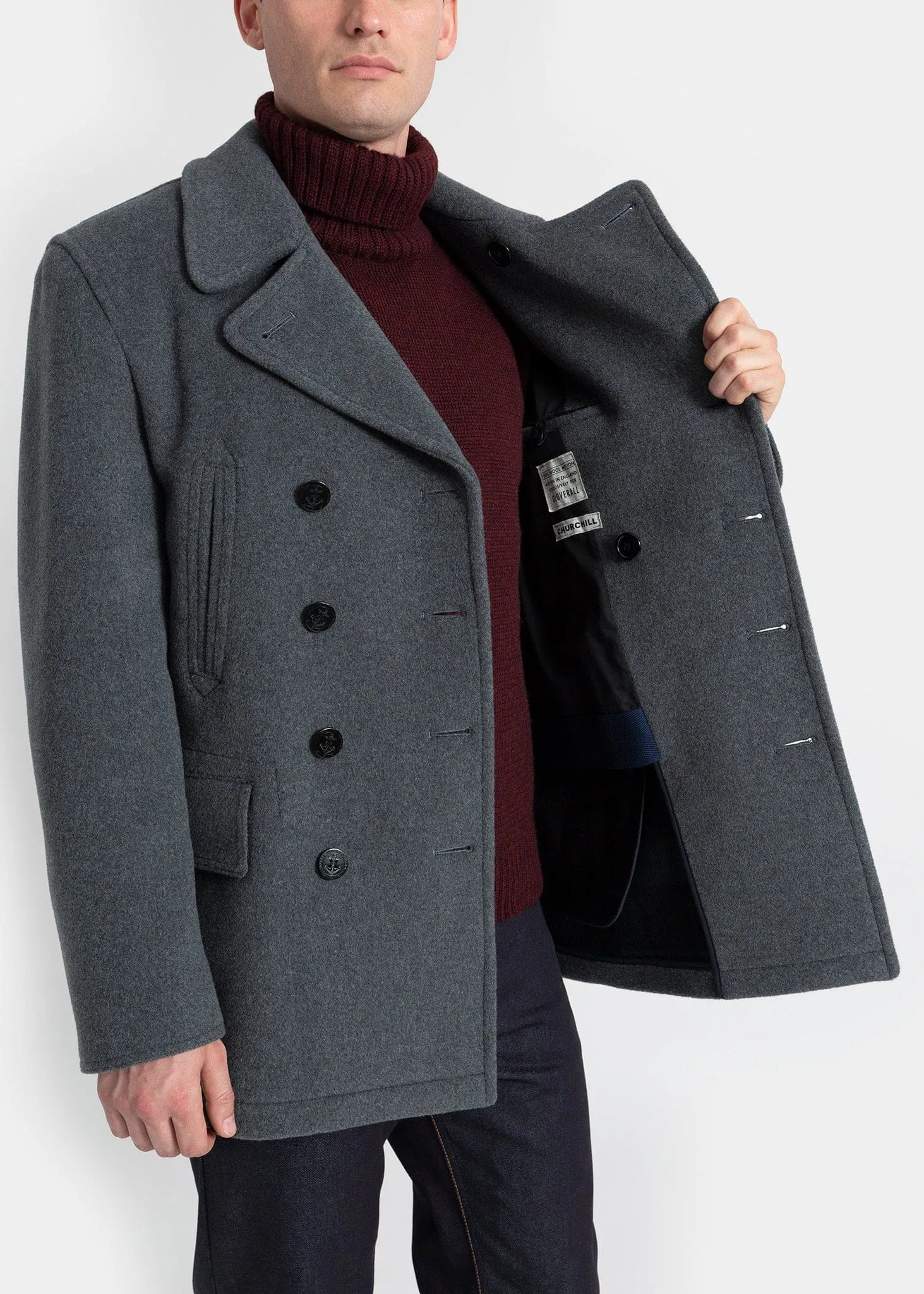 Tartan Churchill Peacoat Grey Blackwatch