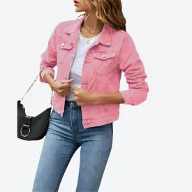 Trendy Cropped Denim Jackets