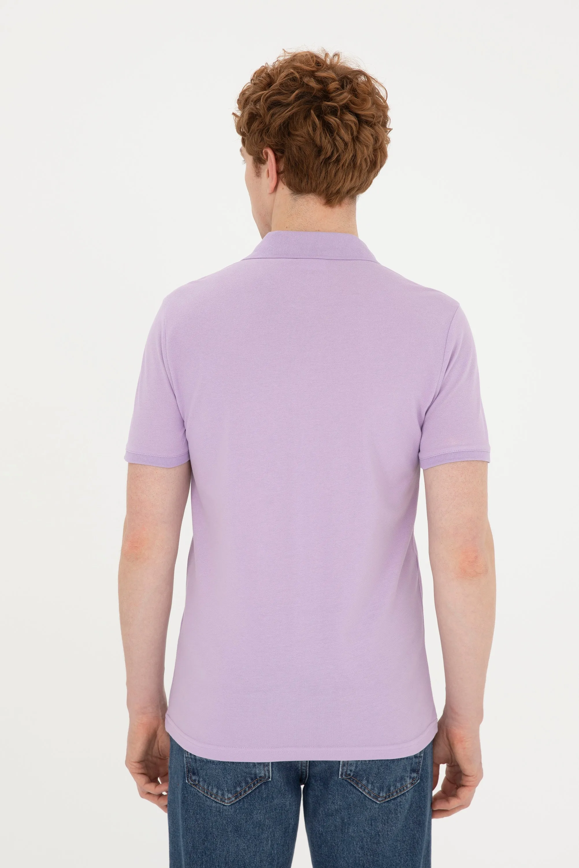 USPA Polo Shirt Men Lilac VR034 USPOM225 Single Color Horse US Polo Assn.