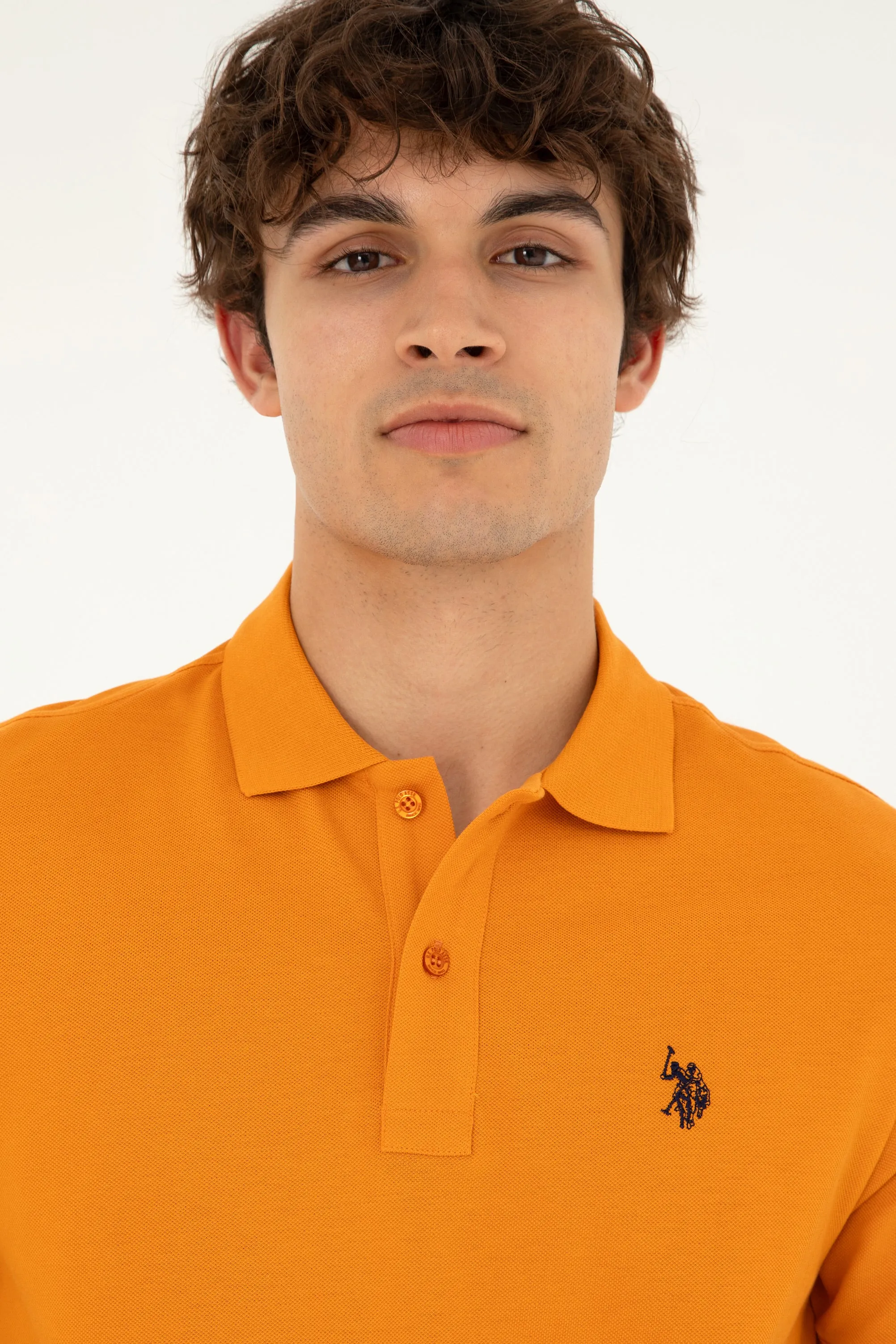 USPA Polo Shirt Men Tile VR031 USPOM232 Single Color Horse US Polo Assn.